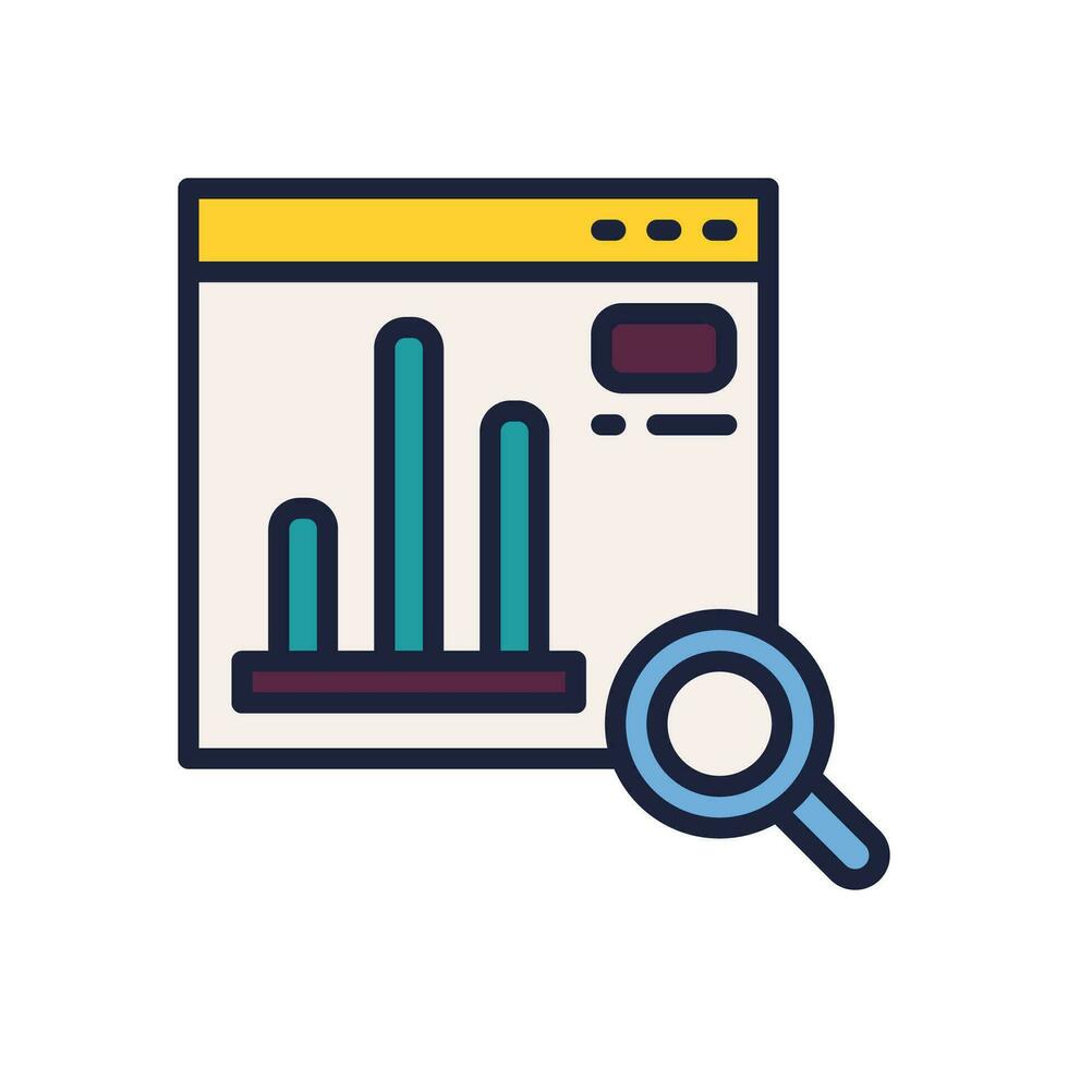 data analysis icon. vector filled color icon for your website, mobile, presentation, and logo design.