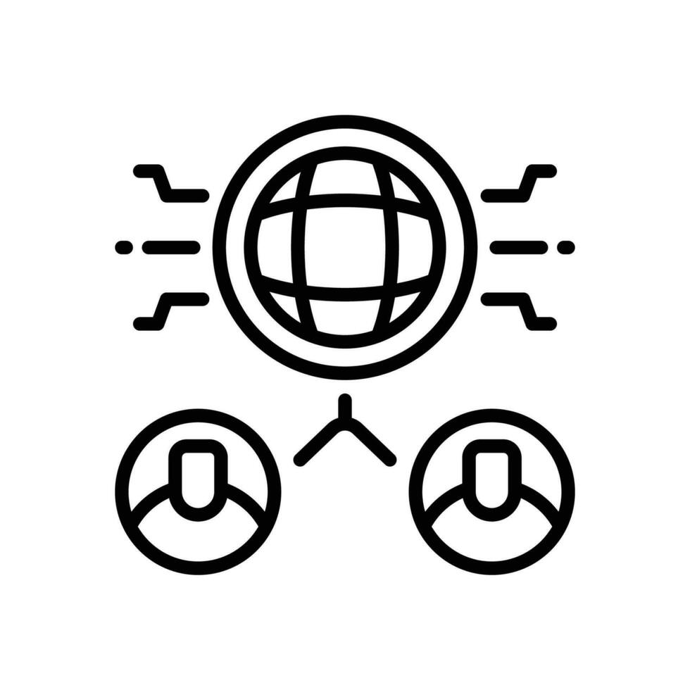 global connection icon. vector line icon for your website, mobile, presentation, and logo design.