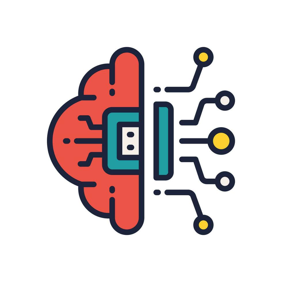 artificial intelligence icon. vector filled color icon for your website, mobile, presentation, and logo design.