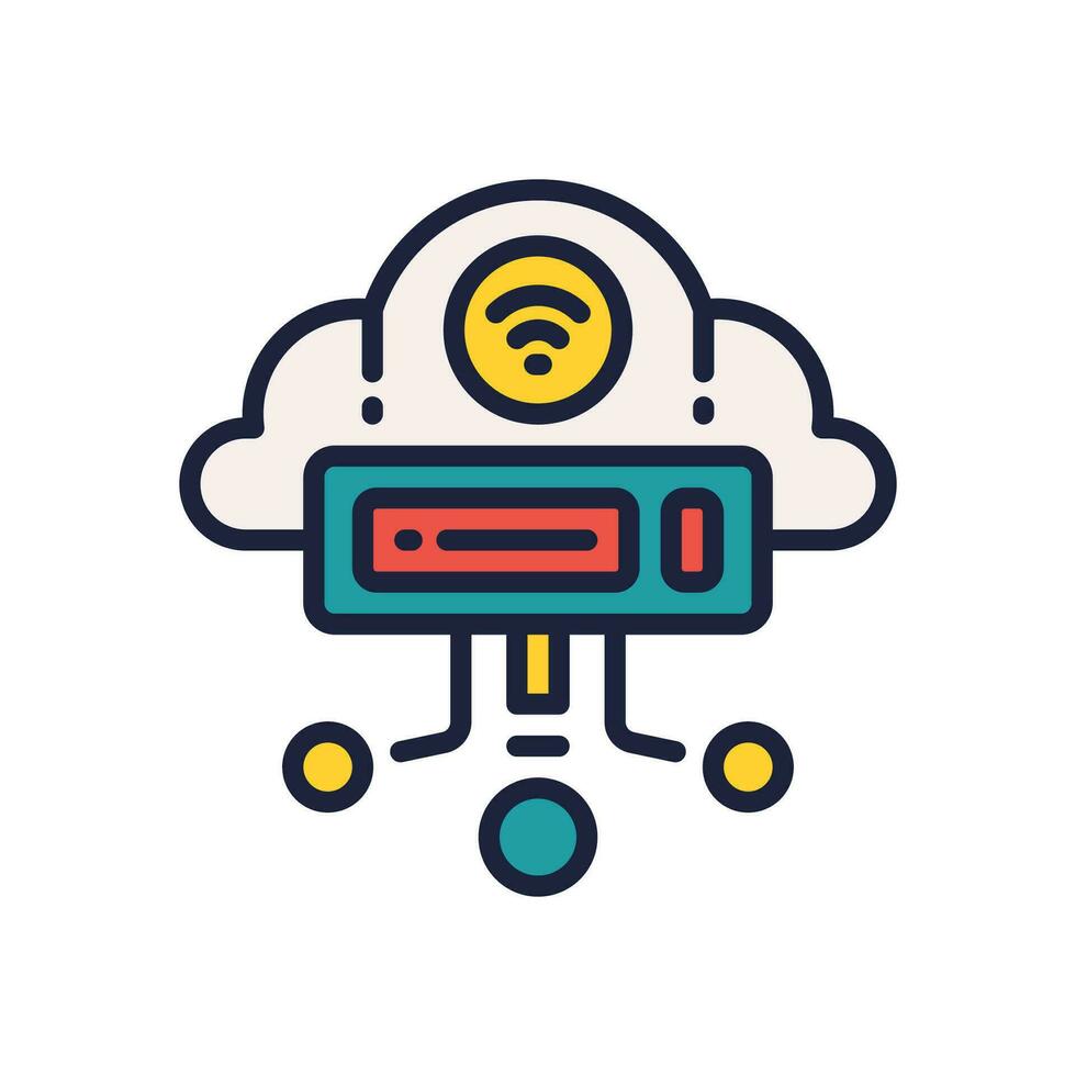 cloud computing icon. vector filled color icon for your website, mobile, presentation, and logo design.