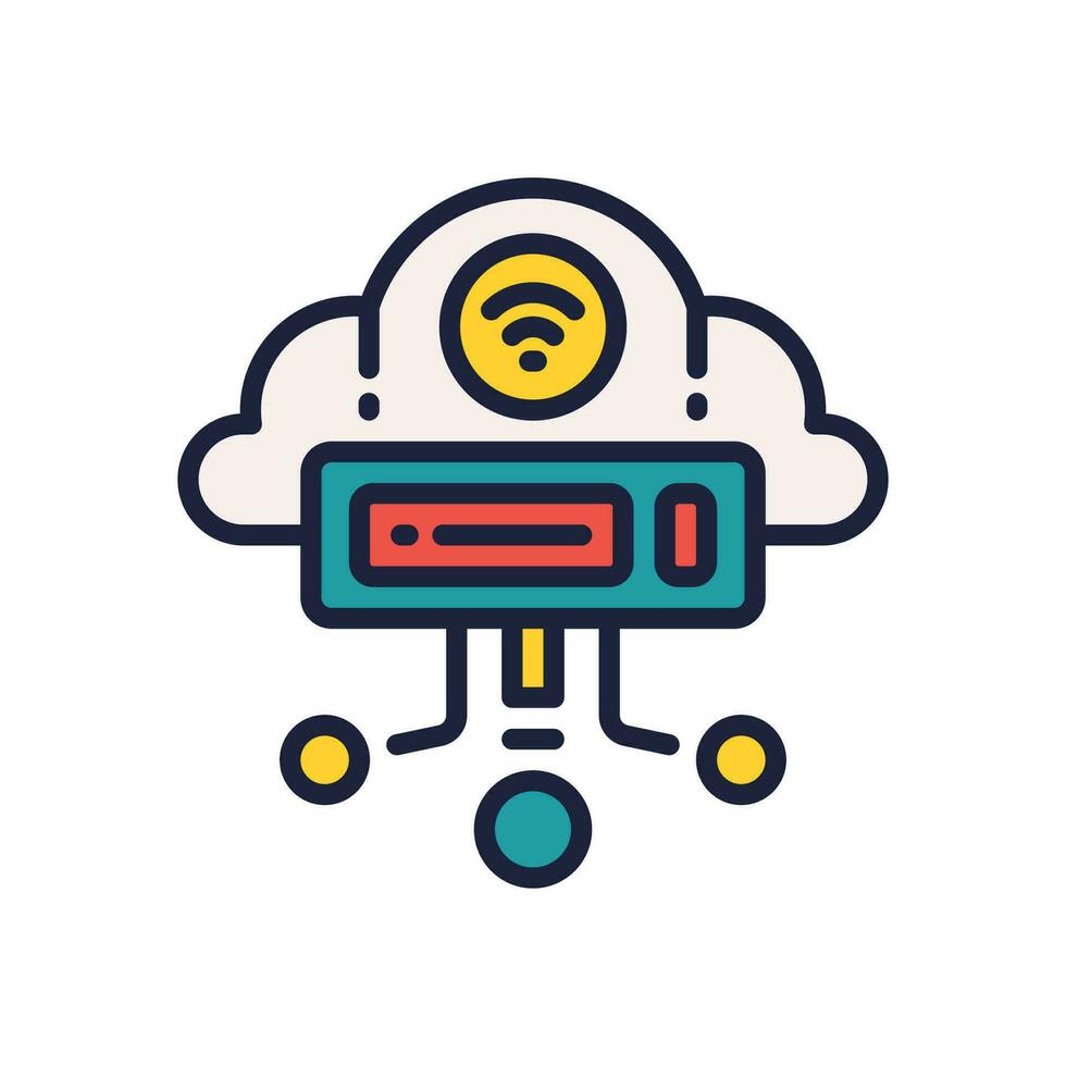 cloud computing icon. vector filled color icon for your website, mobile, presentation, and logo design.