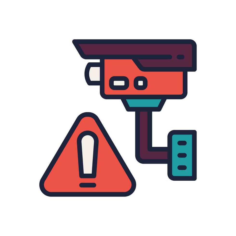 cctv alert icon. vector filled color icon for your website, mobile, presentation, and logo design.