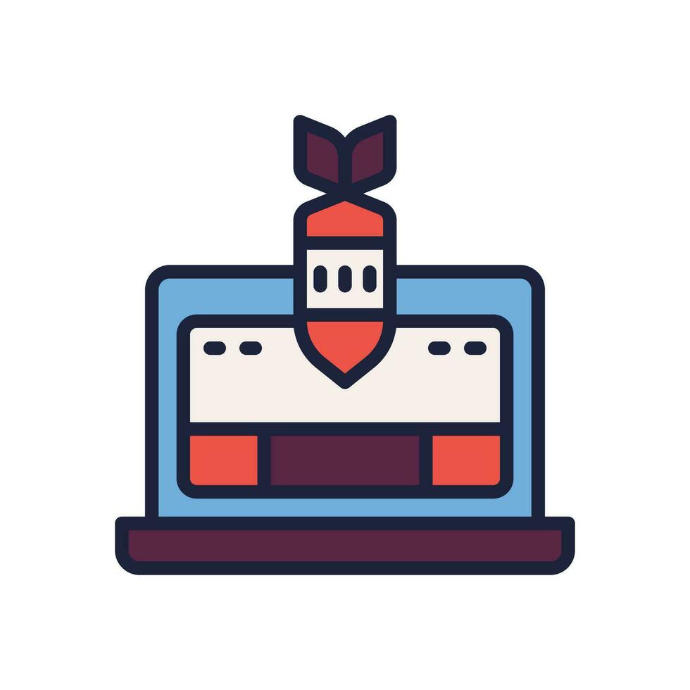 hacker attack icon. vector filled color icon for your website, mobile, presentation, and logo design.