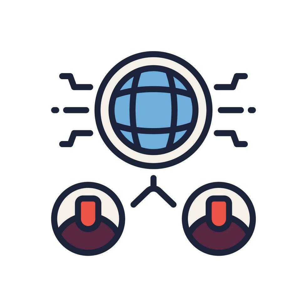 global connection icon. vector filled color icon for your website, mobile, presentation, and logo design.