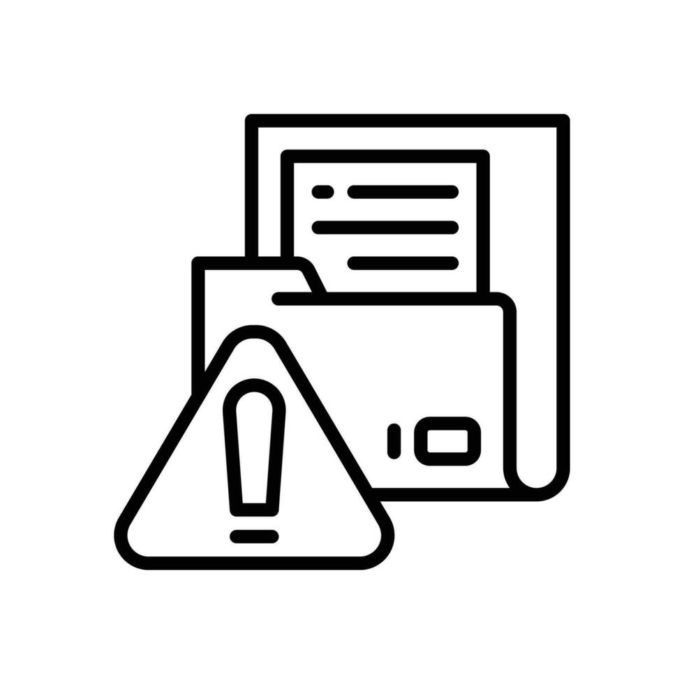 folder alert icon. vector line icon for your website, mobile, presentation, and logo design.