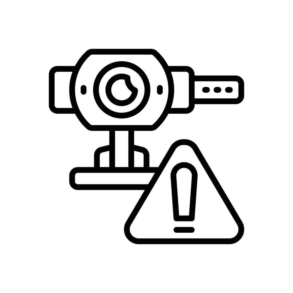 webcam alert icon. vector line icon for your website, mobile, presentation, and logo design.