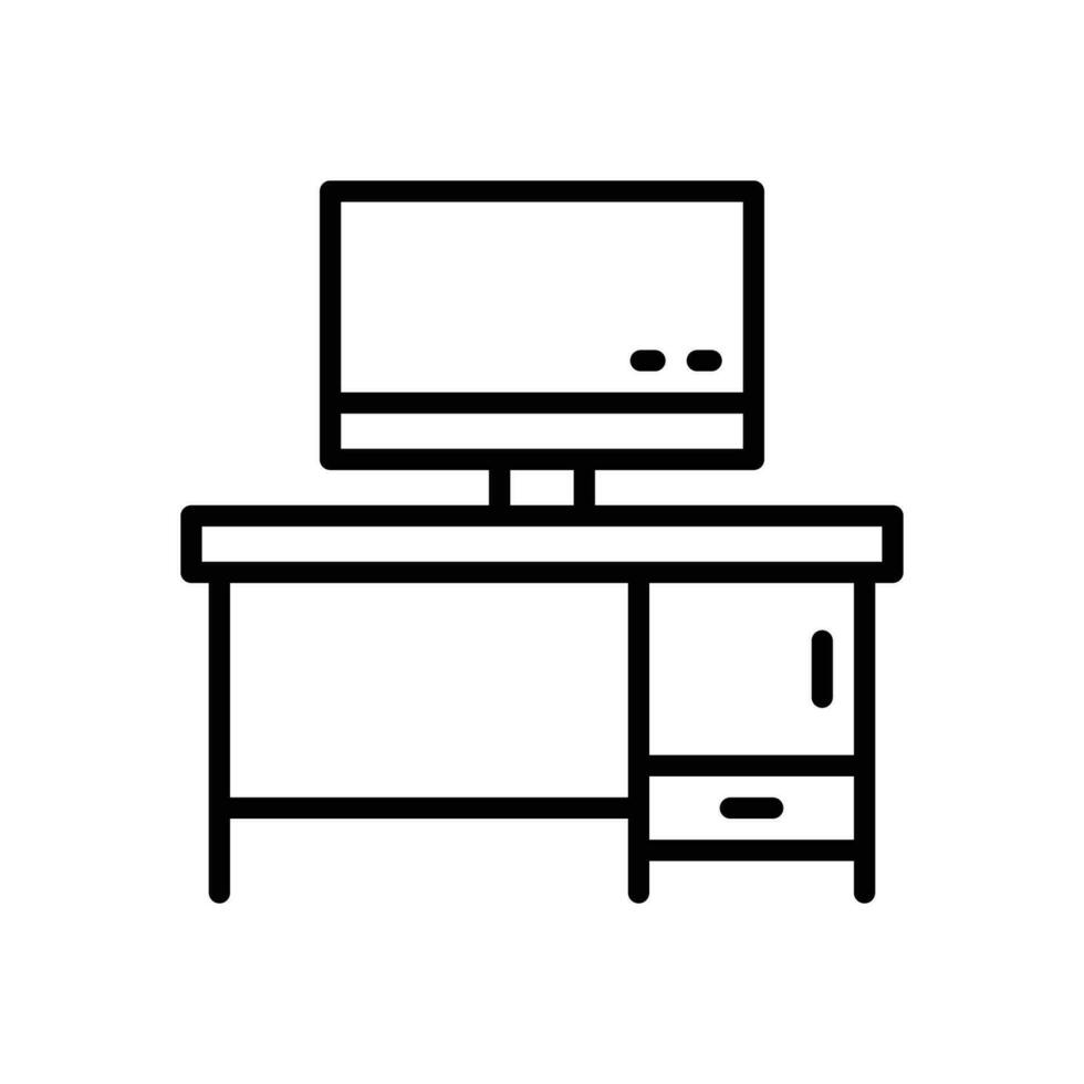 work desk icon. vector line icon for your website, mobile, presentation, and logo design.