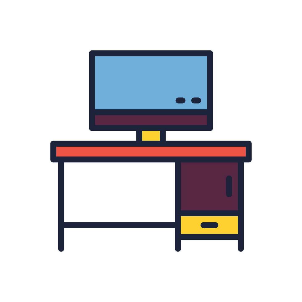 work desk icon. vector filled color icon for your website, mobile, presentation, and logo design.