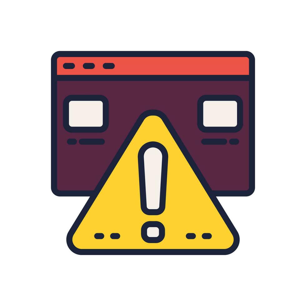 website warning icon. vector filled color icon for your website, mobile, presentation, and logo design.