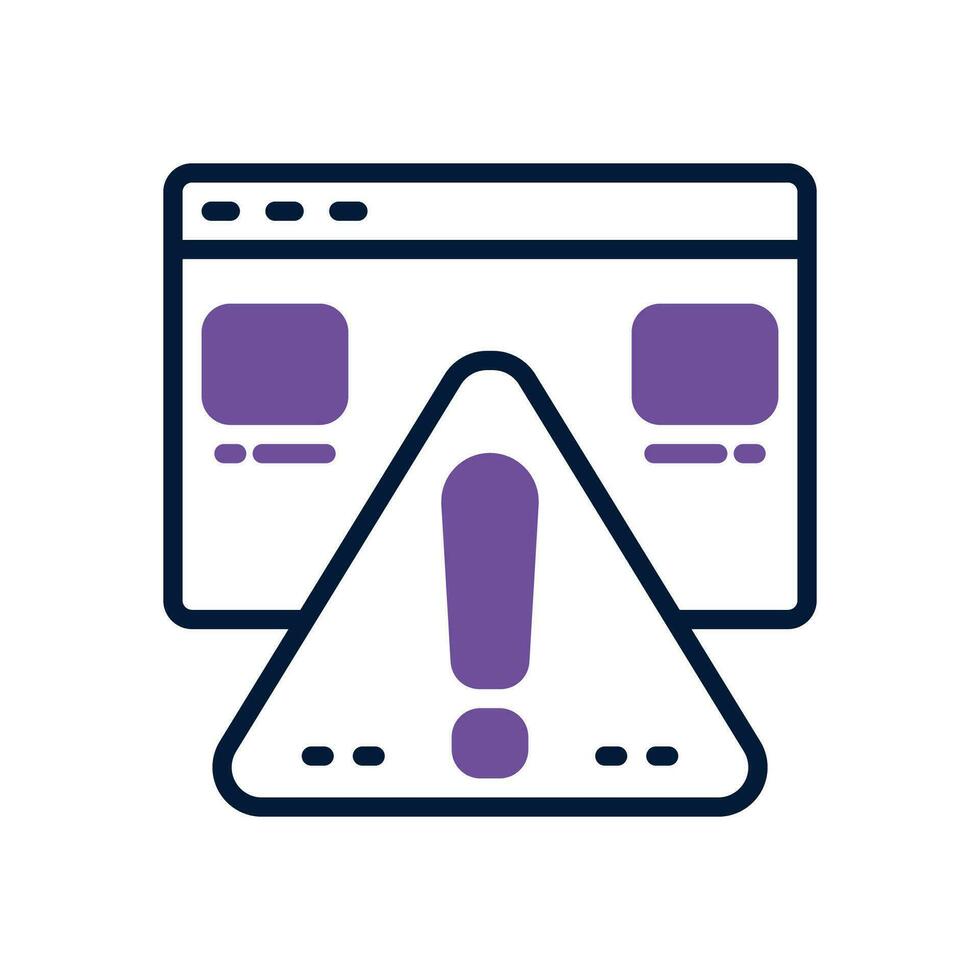 website warning icon. vector dual tone icon for your website, mobile, presentation, and logo design.