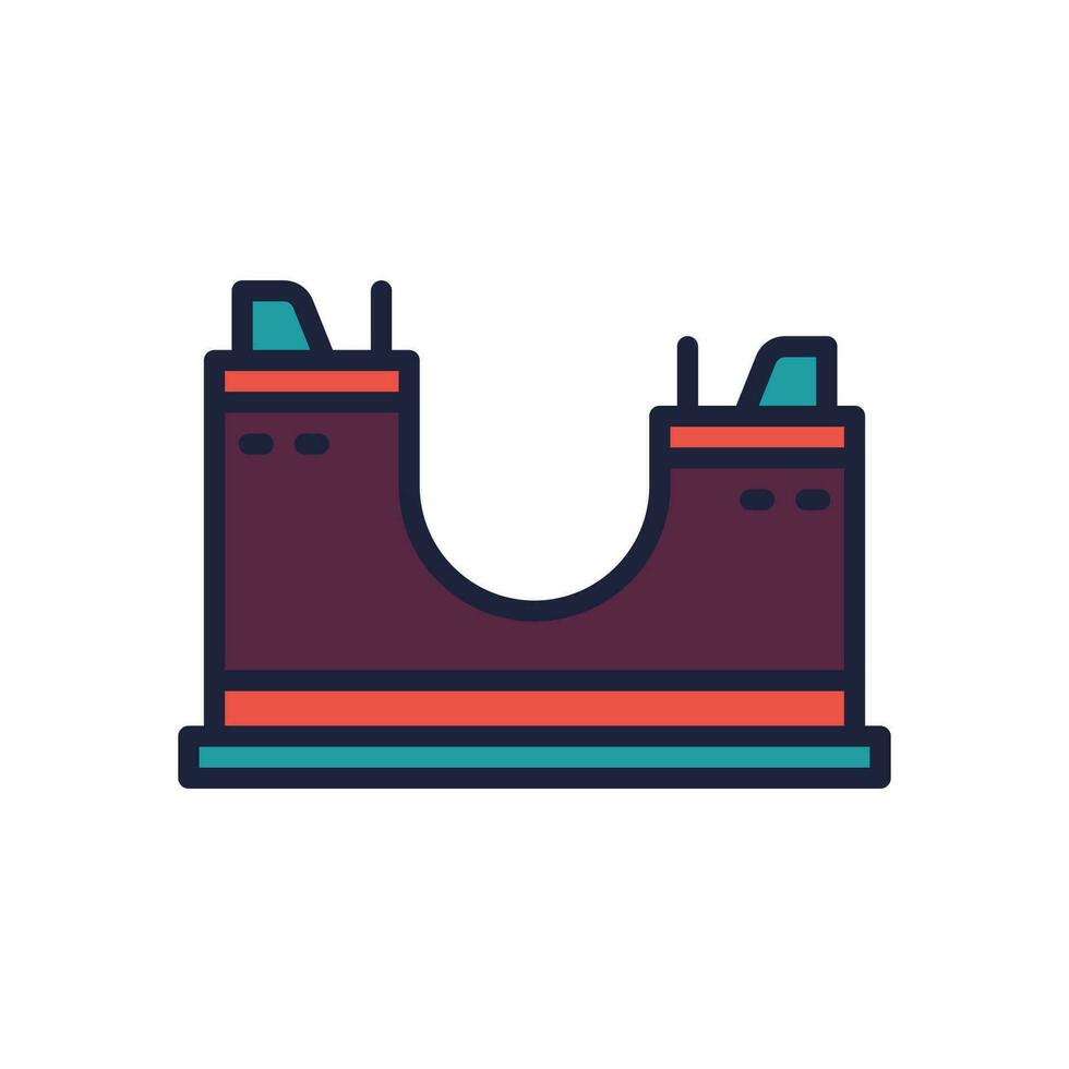 skate park icon. vector filled color icon for your website, mobile, presentation, and logo design.