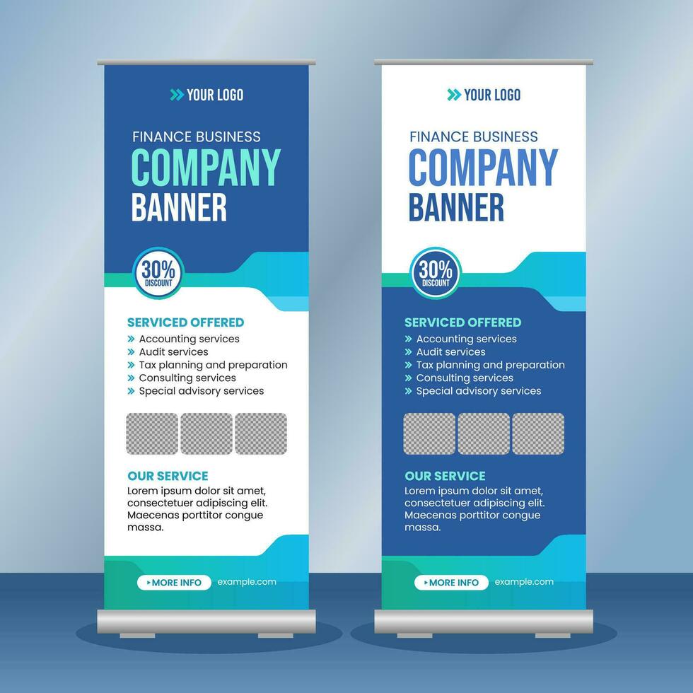 Business company roll up banner template vector