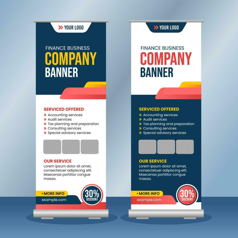 Business company roll up banner template vector