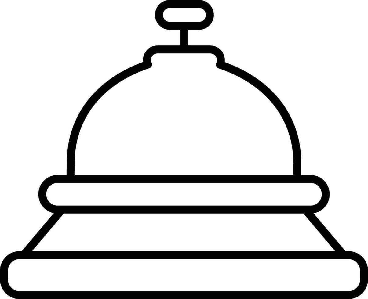 table calling bell Outline vector illustration icon