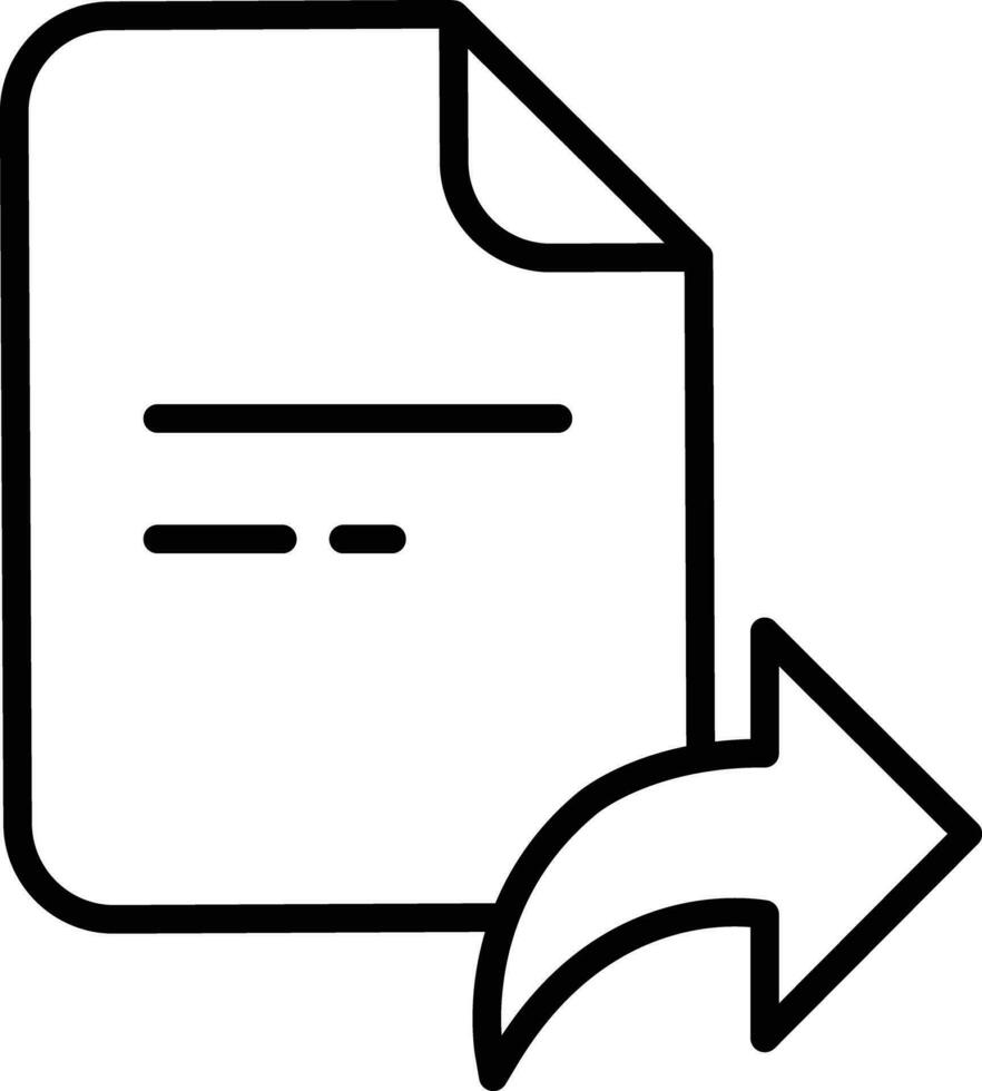 Forward document Outline vector illustration icon