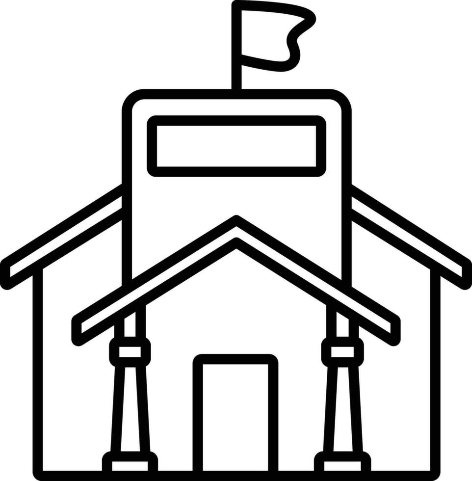 school Outline vector illustration icon