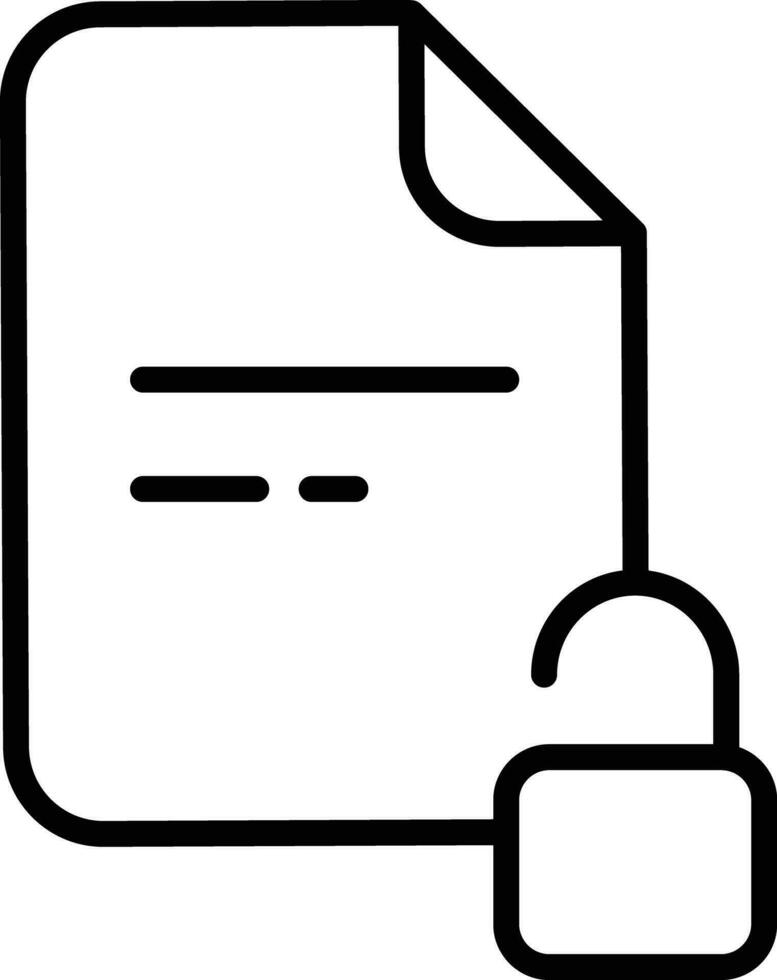 UnLock Documents Outline vector illustration icon