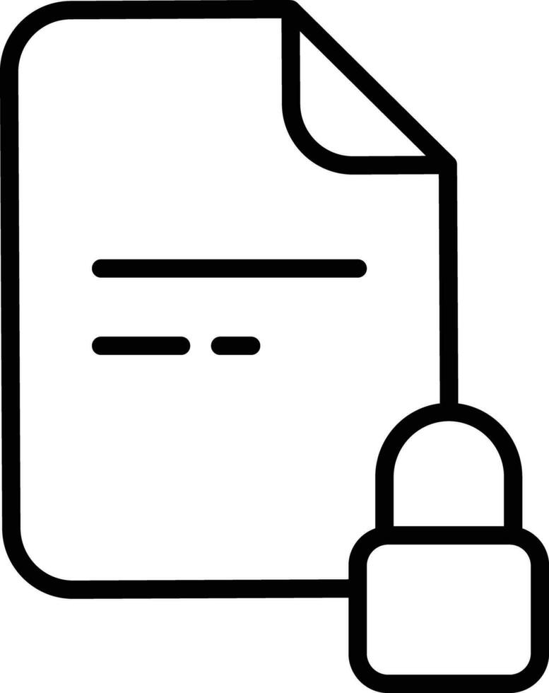 Lock Documents Outline vector illustration icon