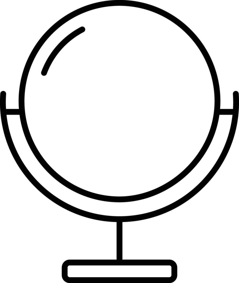 Round Mirror Outline vector illustration icon