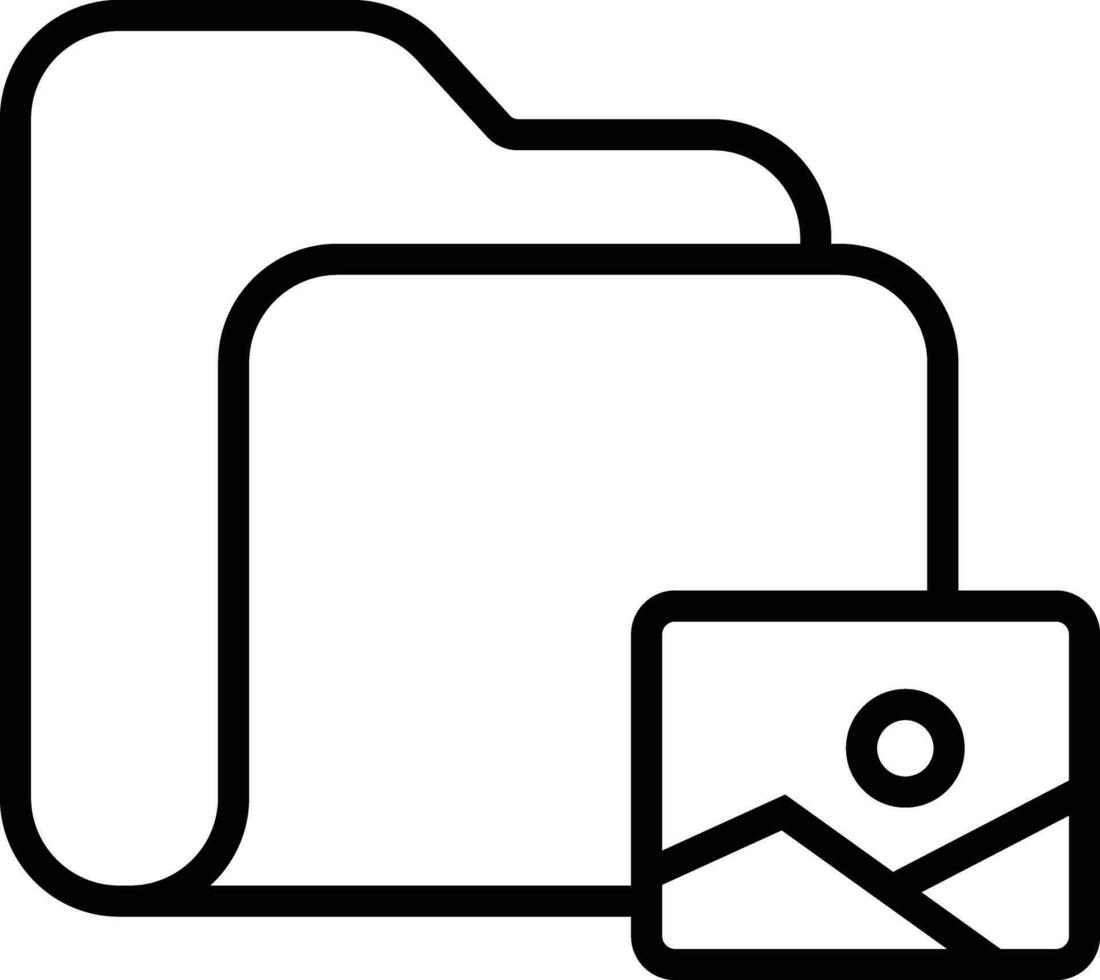 image folder Outline vector illustration icon