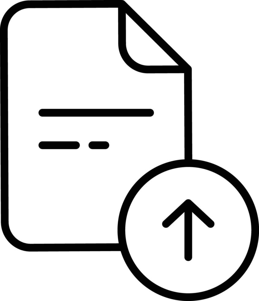 Upload File Outline vector illustration icon