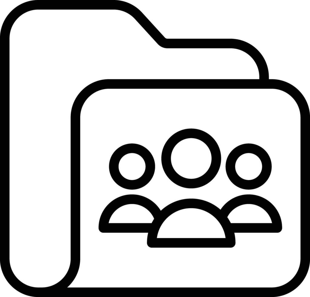 Group Folder Outline vector illustration icon