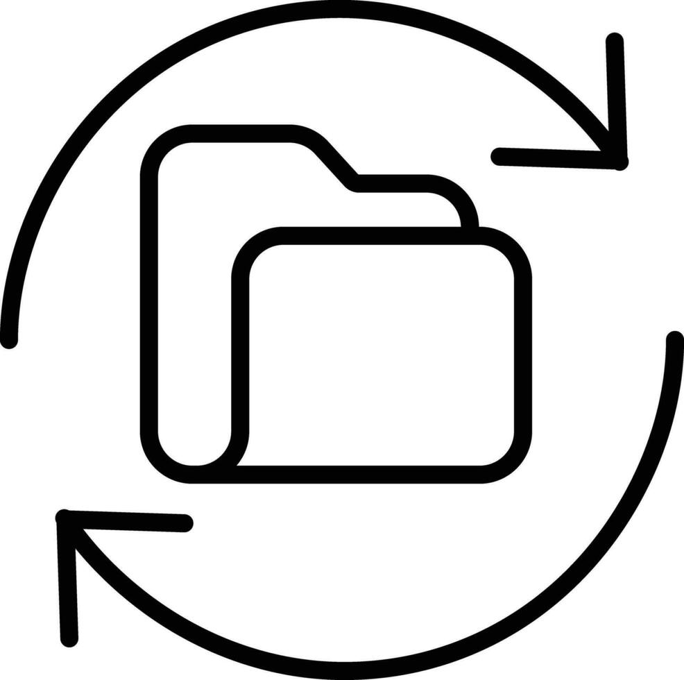 Refresh folder Outline vector illustration icon