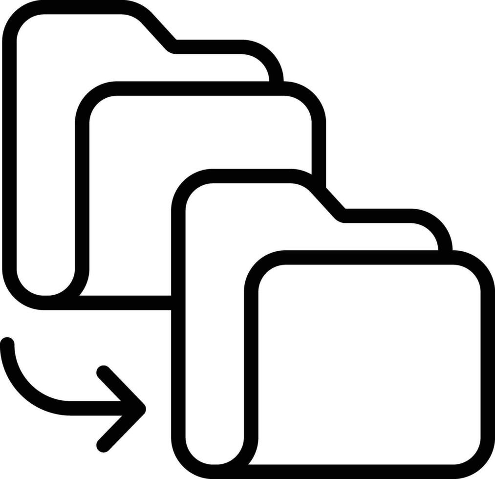 Folder Migration Outline vector illustration icon