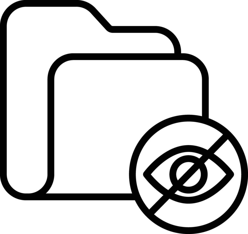Hidden Folder Outline vector illustration icon