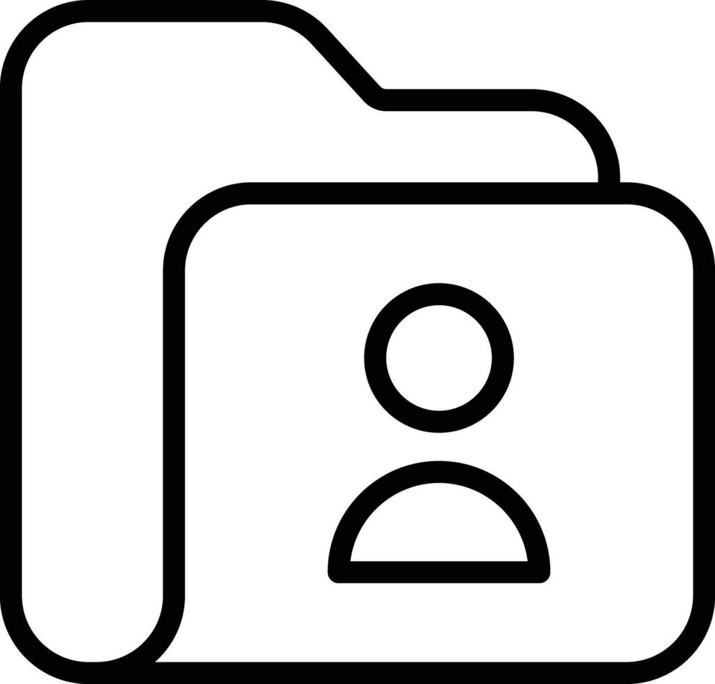 Personal folder Outline vector illustration icon