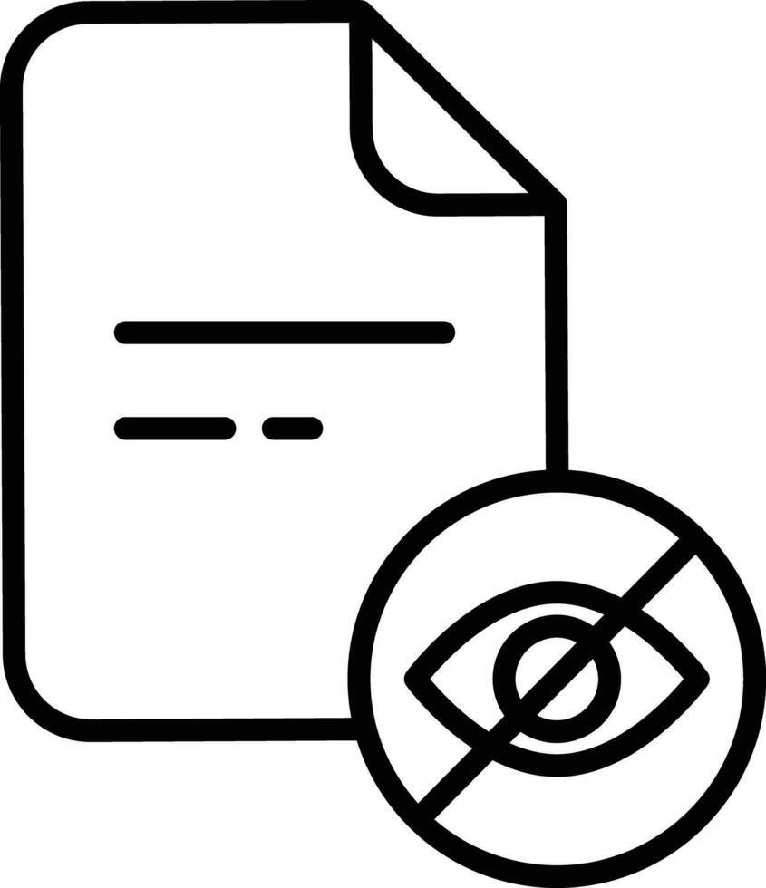 Hide Document Outline vector illustration icon 36233882 Vector Art at ...