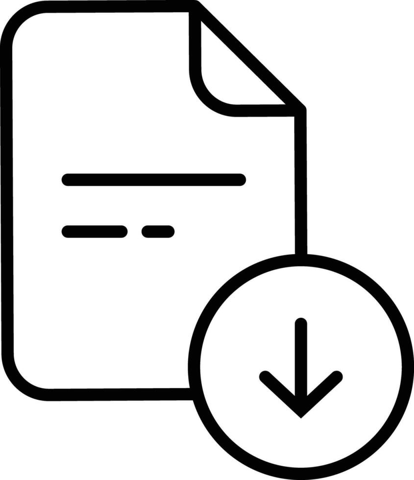 Download File Outline vector illustration icon