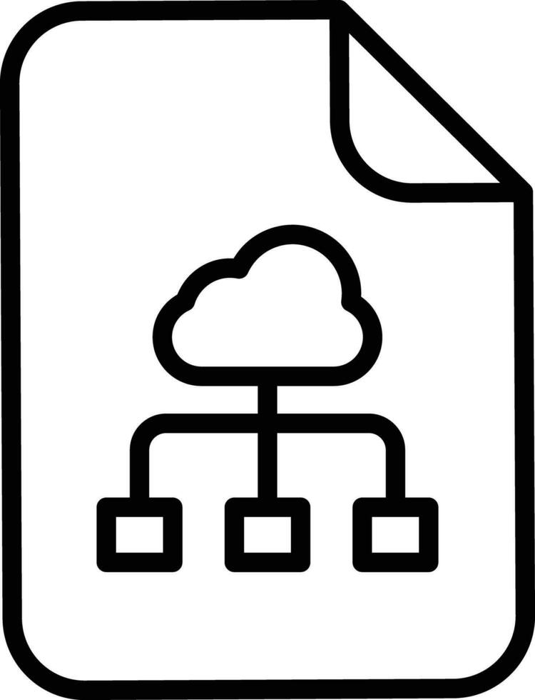 nube archivos contorno vector ilustración icono