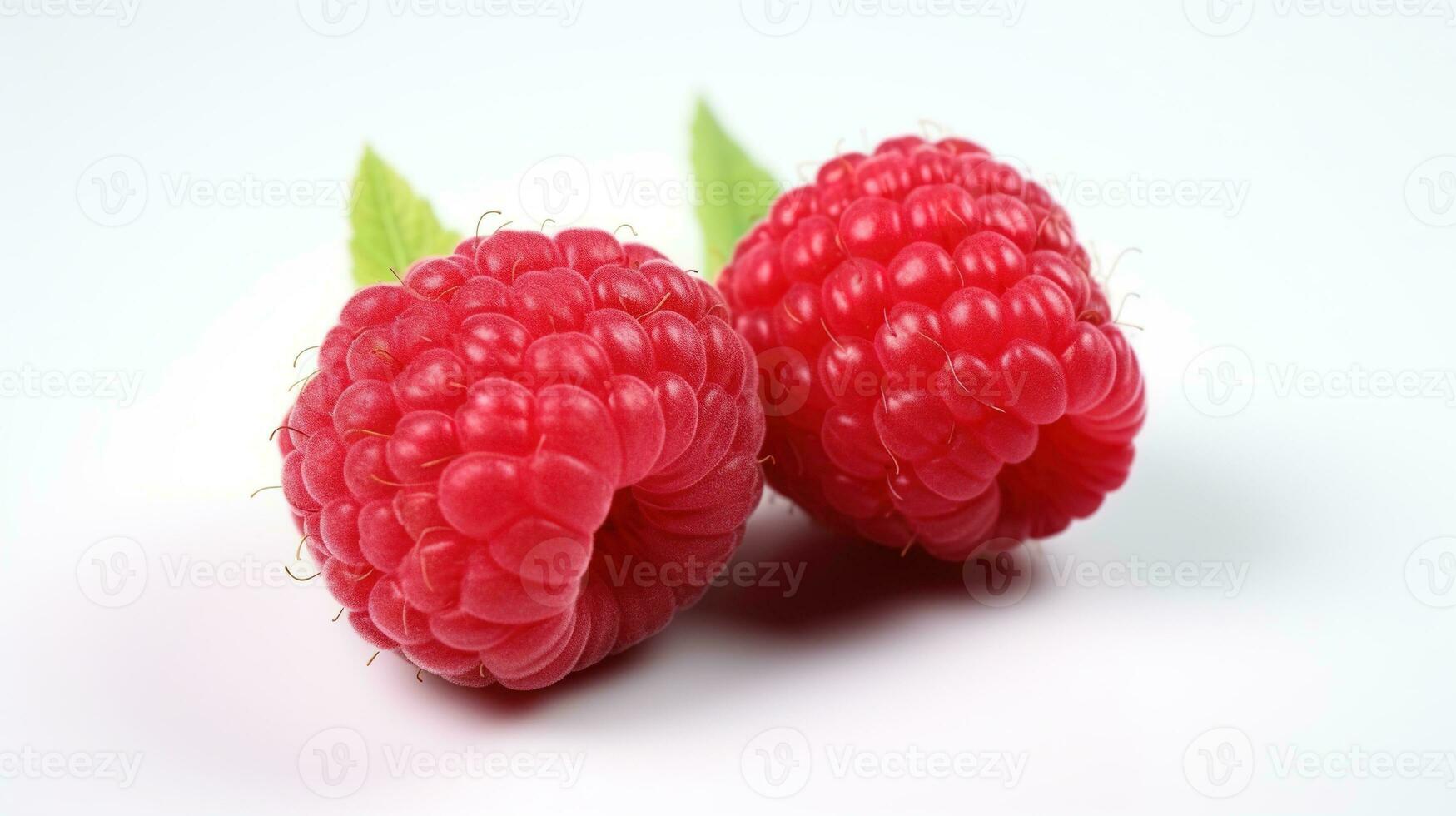 AI generated Raspberries on White Background. Fresh, Healthy, Healthy Life, Fruit, Berry photo