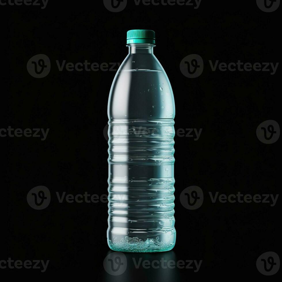 AI generated A Plastic Bottle Full of Water on White Background. Drink, Beverage, Pure, Mineral Water photo