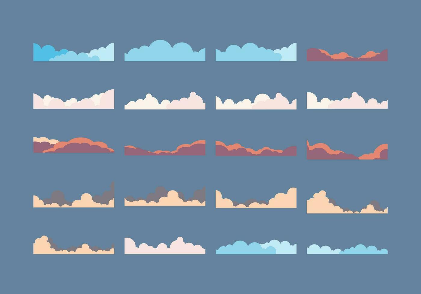 Cloud Frame Border Element Set vector