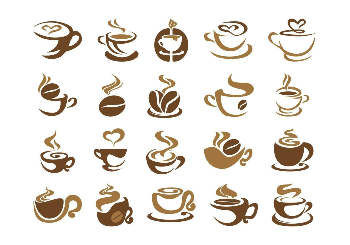 Cup Of Coffee Shop Logo Icon Set vector