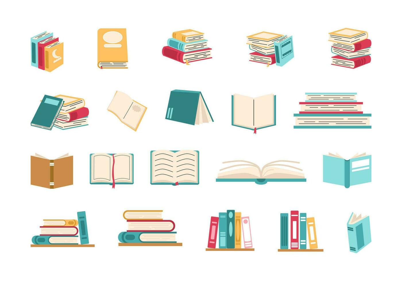 Cute Book Illustration Element Set vector