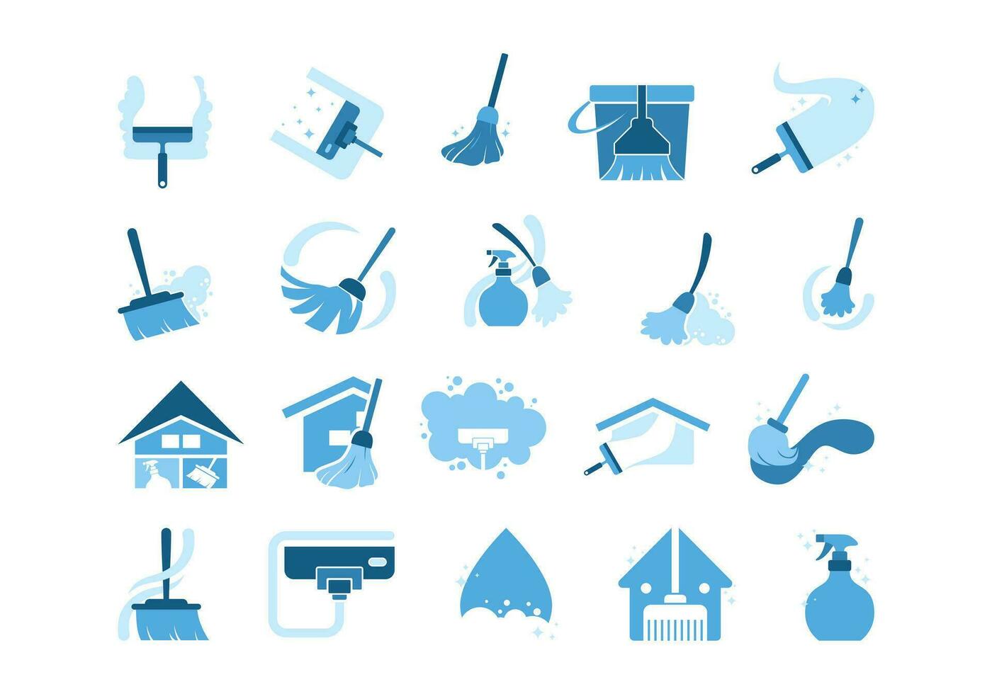 Cleaning Service Logo Icon Set vector