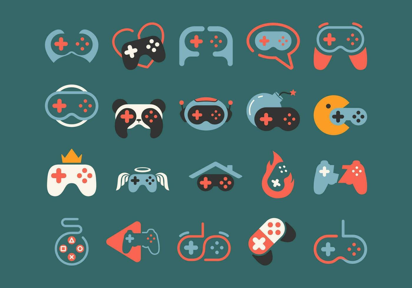 Console Game Logo Element Set vector