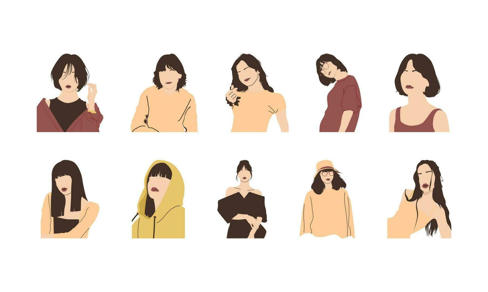 Aesthetic Women Illustration Element vector