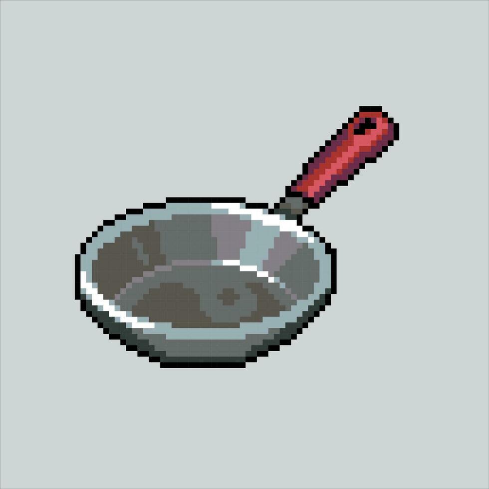 Pixel art illustration Frying Pan. Pixelated Frying Pan. Frying Pan for cooking Kitchen. pixelated for the pixel art game and icon for website and video game. old school retro. vector