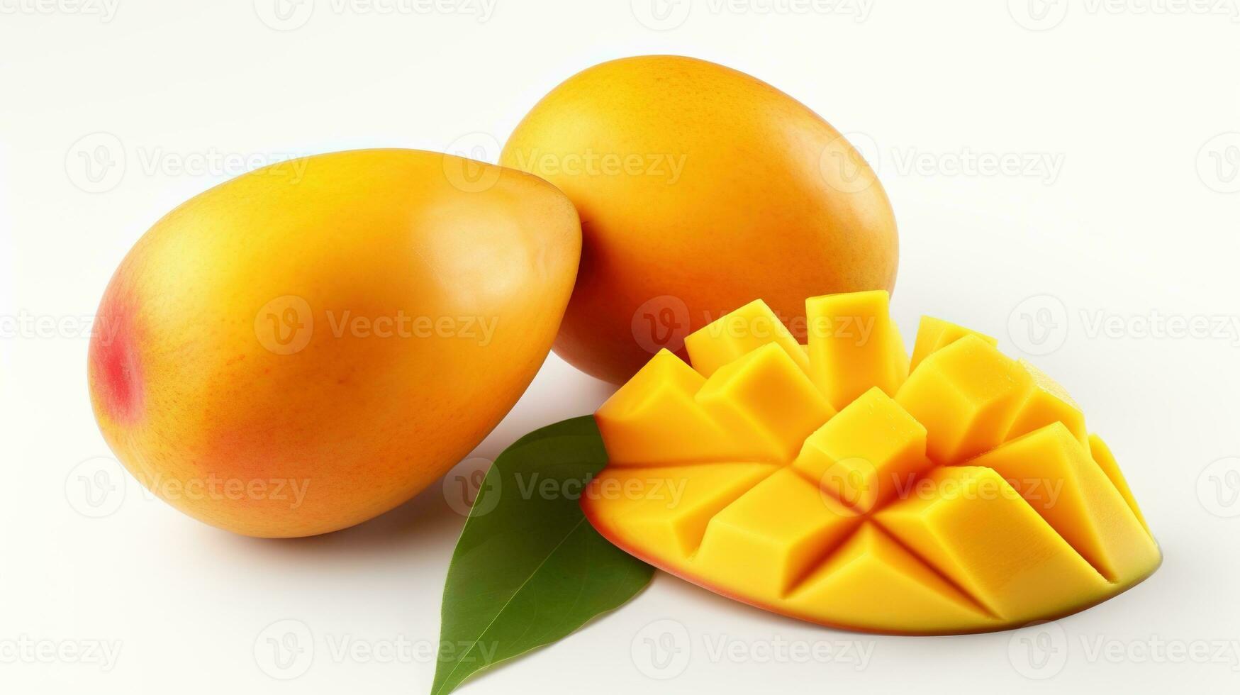 AI generated Mango on White Background. Fresh, Healthy, Healthy Life, Fruit photo