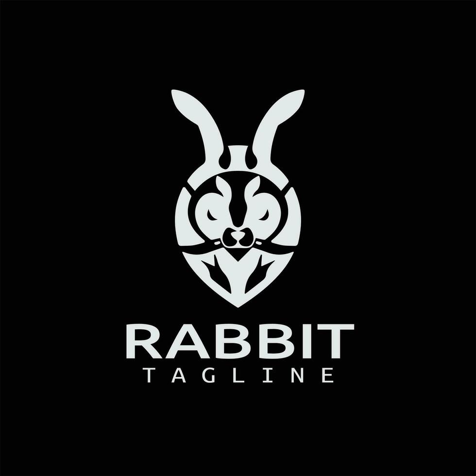 Rabbit viking logo design icon symbol vector template.