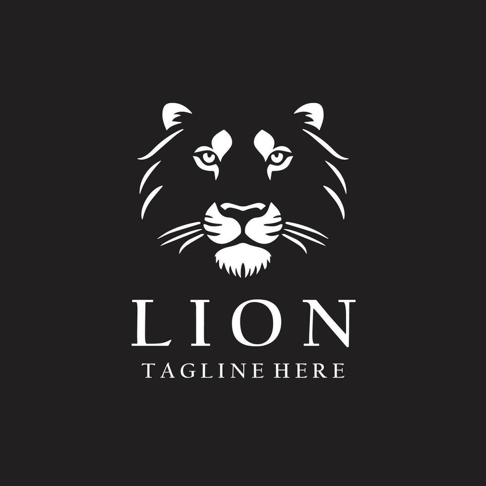 Lion head logo design vector template.