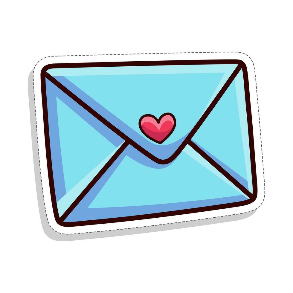 Free vector, love theme sticker, love letter illustration vector