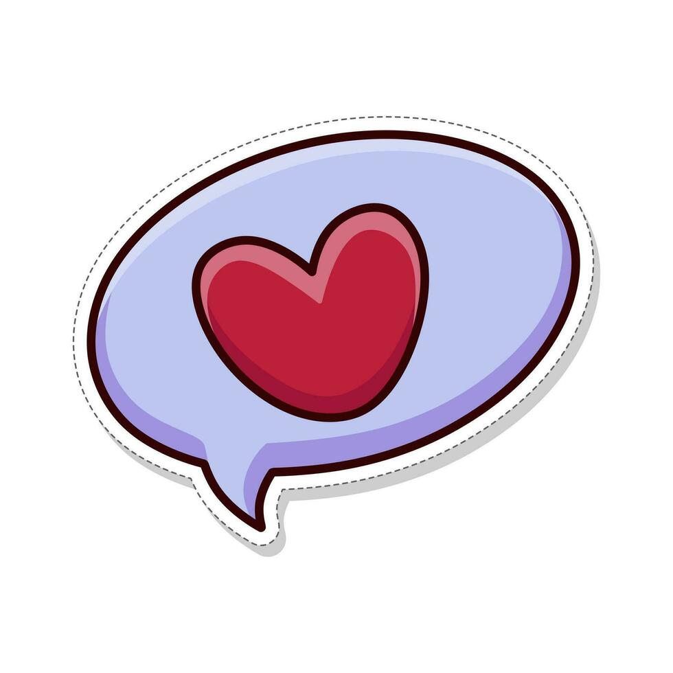 gratis vector, amor tema pegatina, amor conversacion globo ilustración vector