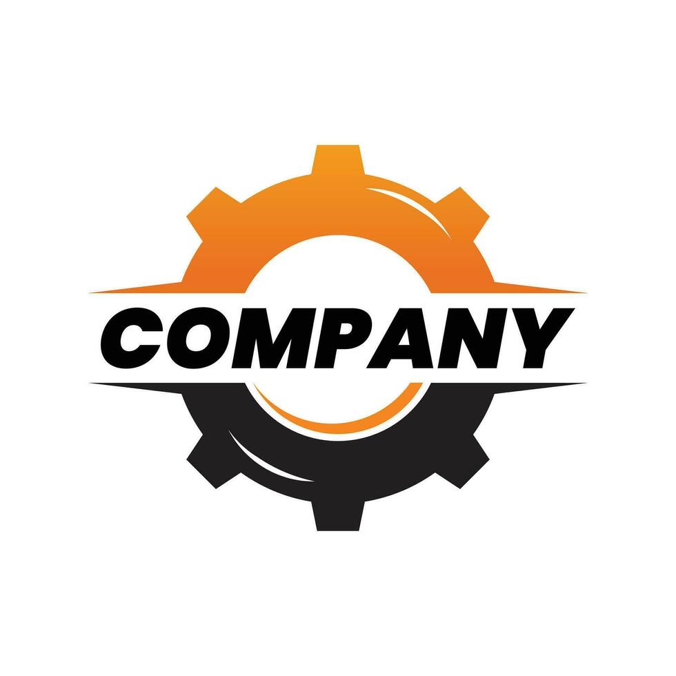 Machine gear logo design vector