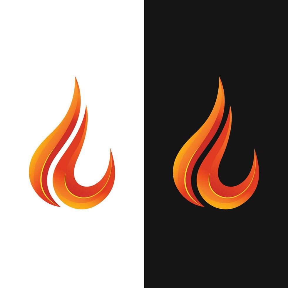 Fire logo flame burning design symbol vector
