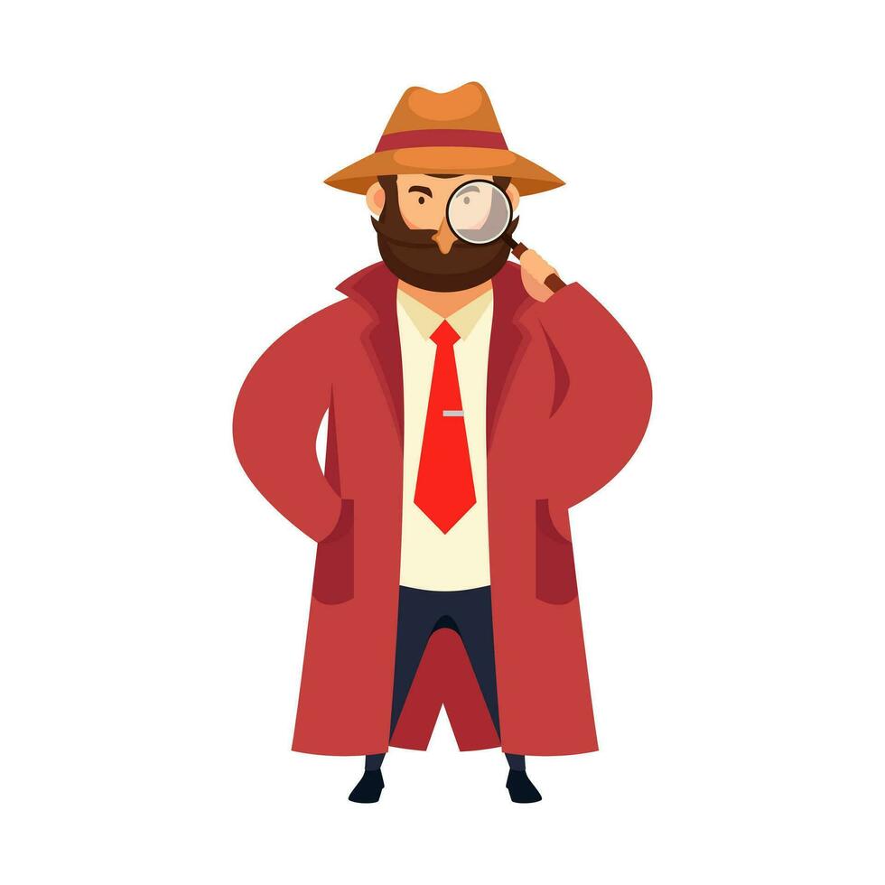 Detective character design vector